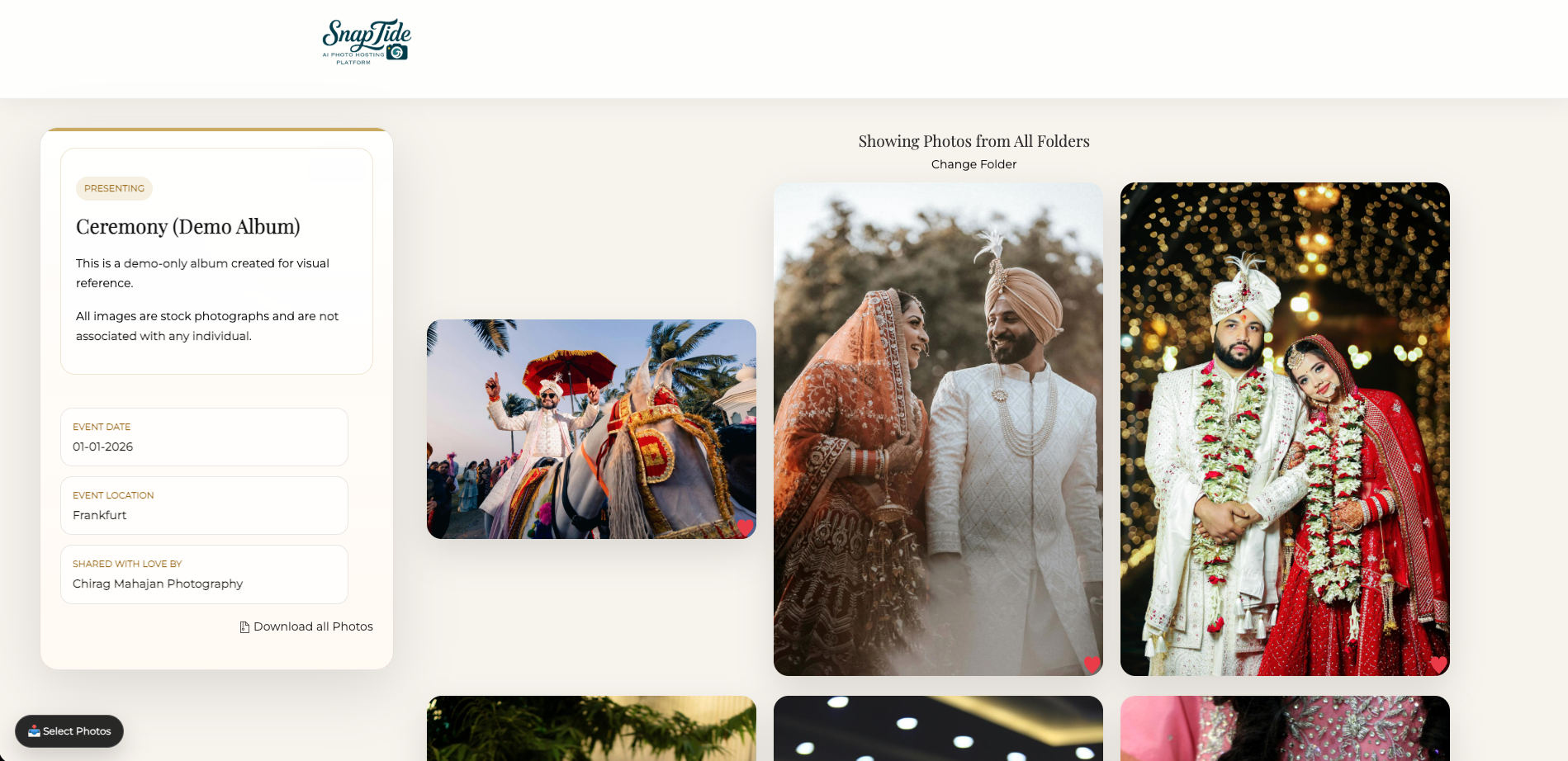 Desktop guest album preview